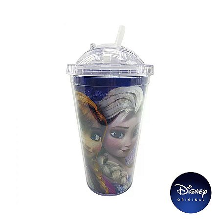Copo c/ Canudo Frozen - 450ml - Disney Original - 01 Un -