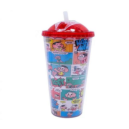 Copo c/ Canudo Gibi Turma da Mônica - 600ml - 01 Un -