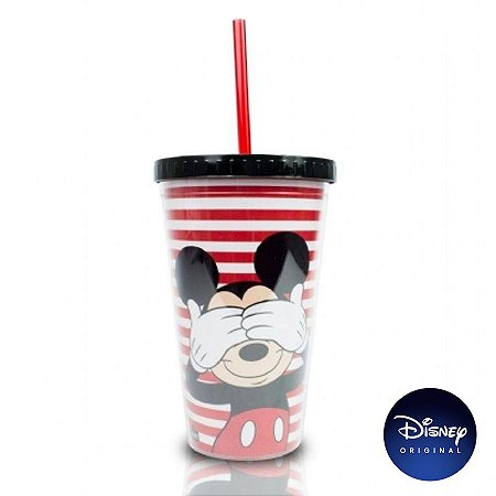 Copo C/ Canudo Mickey Mouse - 500ml - Disney Original - 01 Un -