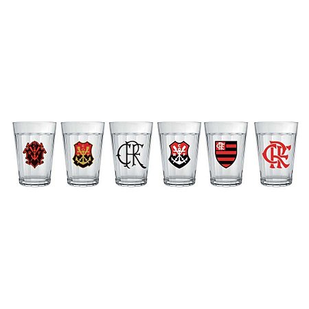 Copo Americano - 190ml - Flamengo - 6 Copos - 1 unidade - Allmix