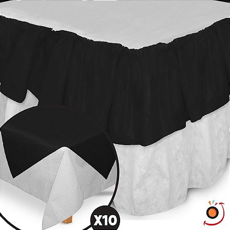 Kit Festa Toalhas TNT Branco/Preto - 12 peças - Best Fest - Rizzo
