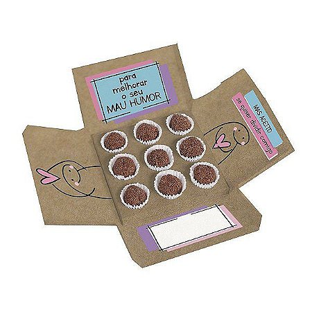 Caixa Surpresa P/ 9 Brigadeiros Flork - 1 Unidade - Cromus - Rizzo