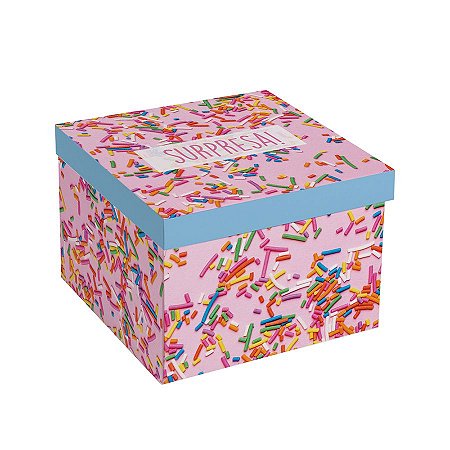 Caixa Surpresa para Doces Lembrancinha Granulado Colorido - Rosa - 1 unidade - Cromus - Rizzo