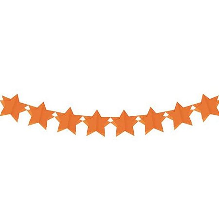 Faixa Decorativa - Estrela 3D - Laranja - 3,60 m - 1 unidade - Cromus - Rizzo