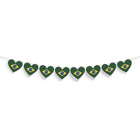 Faixa Decorativa - Coração Copa  - Brasil Copa 2022 - 1 unidade - Cromus
