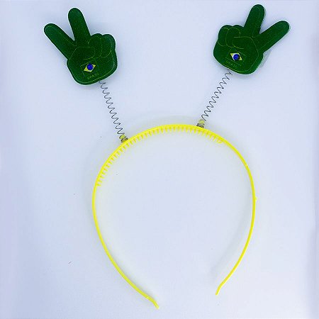 Tiara Amarela - Tema Brasil - Mão Paz e Amor - 1 unidade - Rizzo