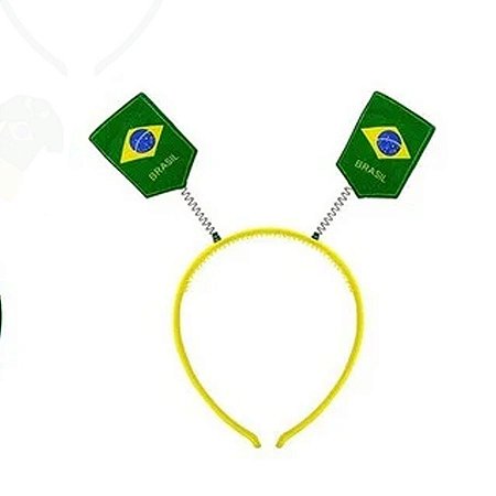 Tiara Amarela -Tema Brasil - Bandeira Brasil Em Pé - 1 unidade - Rizzo