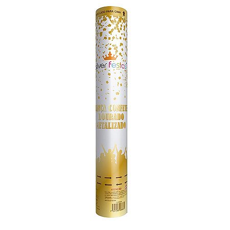 Lança Confete Dourado Metalizado - 1 unidade - Rizzo