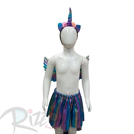 Kit Fantasia Carnaval - Unicórnio - Arco-Íris Furta-Cor - Mod:623 - 01 unidade - Rizzo