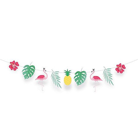 Faixa Decorativa - Festa Tropical Flamingo - 01 unidade - Cromus - Rizzo Festas