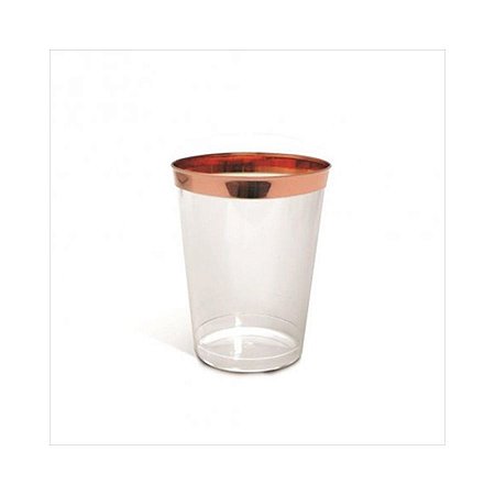 Copo Descartável de Luxo Rose Gold 200mL- 6 Unidades - Cromus -