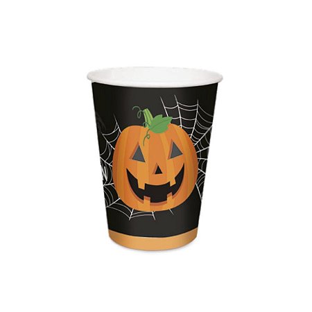 Copo de Papel Halloween - Noite do Terror - 240ml - 8 unidades - Cromus -