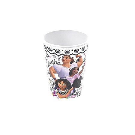 Copo Decorado Festa Encanto - Para Colorir - 320 ml - 1 unidade - Plasútil - Rizzo