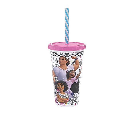 Copo Decorado Festa Encanto - Para Colorir - 500 mL - 1 unidade - Plasútil - Rizzo