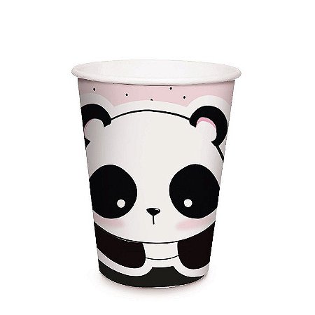 Copo de Papel Festa Panda 240Ml - 8 unidades - Cromus - Rizzo Festas