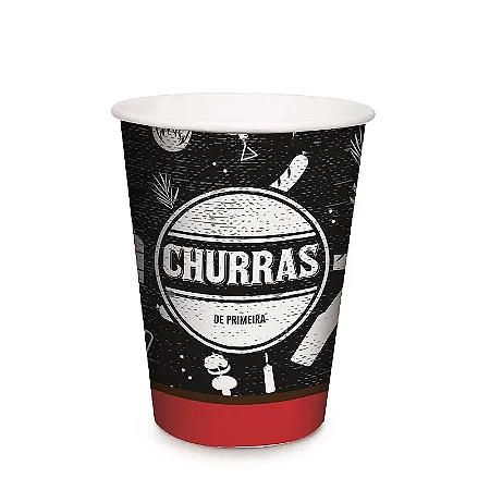 Copo de Papel Festa Churrasco 240ml - 8 unidades - Cromus - Rizzo Festas