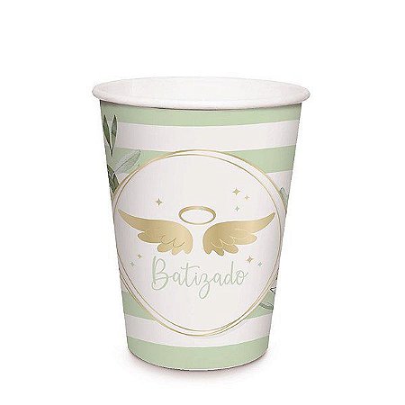 Copo de Papel 240ml - Festa Batizado 2 - 08 unidades - Cromus - Rizzo Festas