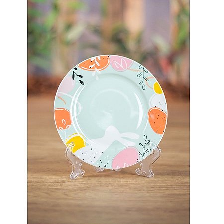 Prato decorativo raso de mesa M Páscoa "Happy Easter!" - 1 unidade - Rizzo