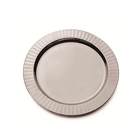 Prato de Mesa Descartável de Luxo Prata 18cm - 6 Unidades - Cromus - Rizzo