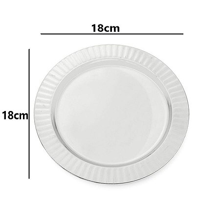 Prato de Mesa Descartável de Luxo Transparente 18cm  - 6 Unidades - Cromus - Rizzo