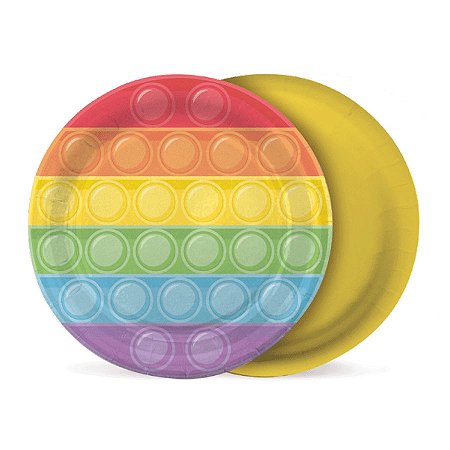 Prato Redondo Festa Fidget Toys 18cm - 8 unidades - Cromus - Rizzo
