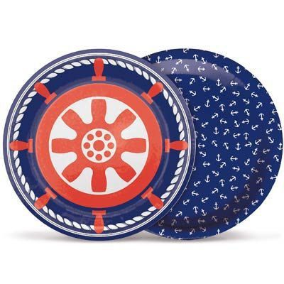 Prato Redondo Festa Marinheiro 21cm - 8 unidades - Cromus - Rizzo