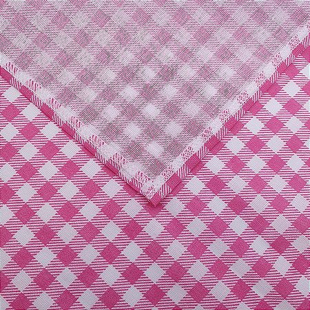 Toalha de Mesa Xadrez Rosa- 70 x 70 Cm - 1 Unidade - Artesanal - Rizzo