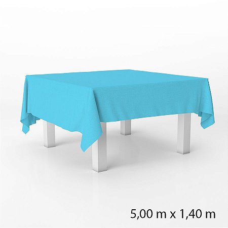 Toalha de Mesa Retangular em TNT - 140 x 500 cm - Azul Turquesa - 1 unidade - Best Fest - Rizzo