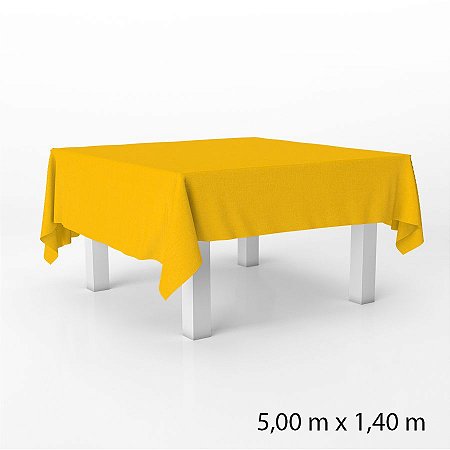 Toalha de Mesa Retangular em TNT - 140 x 500 cm - Amarela - 1 unidade - Best Fest - Rizzo