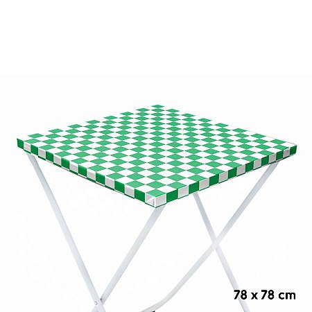 Toalha Plástica Cobre Manchas Perolizada - 78 x 78 cm - Xadrez Verde Bandeira - 10 unidades - CampFestas - Rizzo