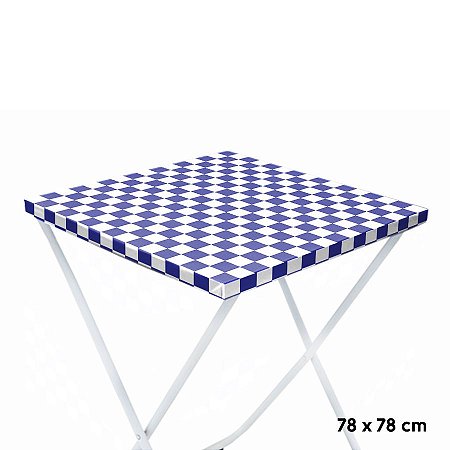Toalha Plástica Cobre Manchas Perolizada - 78 x 78 cm - Xadrez Azul Escuro - 10 unidades - CampFestas - Rizzo