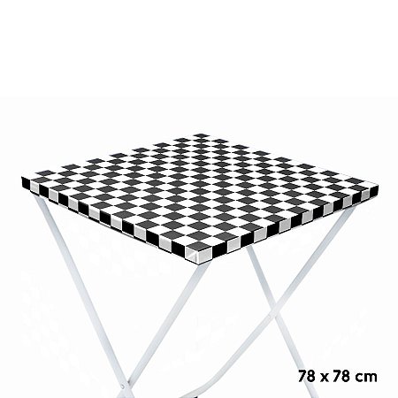 Toalha Plástica Cobre Manchas Perolizada - 78 x 78 cm - Xadrez Preto - 10 unidades - CampFestas - Rizzo