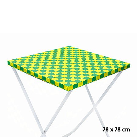 Toalha Plástica Cobre Manchas Perolizada - 78 x 78 cm - Xadrez Verde e Amarelo - 10 unidades - CampFestas - Rizzo