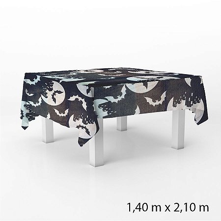 Toalha de Mesa em TNT - Noite dos Morcegos - Preta - 140 x 220 cm - 1 unidade - Best Fest - Rizzo