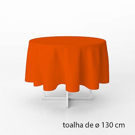 Toalha de Mesa Redonda em TNT -  130 cm diâmetro  - Laranja - 1 unidade - Best Fest - Rizzo