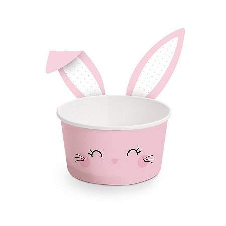 Copinho para Doces com Cinta Páscoa Soft Rosa 100ml - 08 unidades - Cromus Páscoa