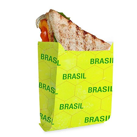Saquinho De Pipoca - Vai Brasil P - 8cm x 10cm - 50 unidades - Cromus - Rizzo