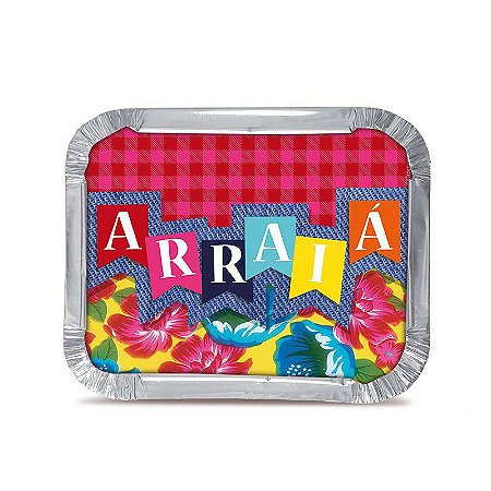 Marmitinha Arraial M 8,5x6,5cm Festa Junina - 12 unidades - Cromus - Rizzo Festas (Cód. 0399)