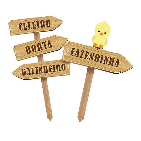 Decoração para Jardim Espeto Longo Festa Fazendinha - 2 unidades - Cromus - Rizzo Festas
