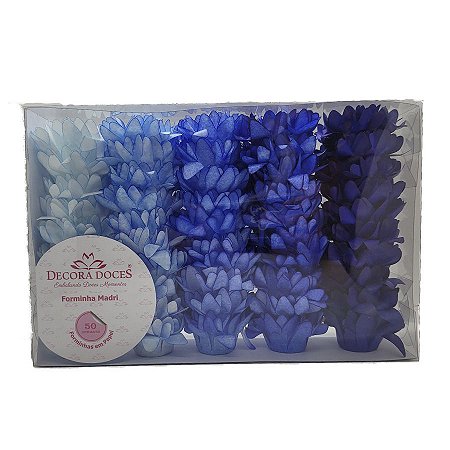 Forminha Para Doces Finos Madri - Tons Azuis - 50 unidades - Decora Doces - Rizzo