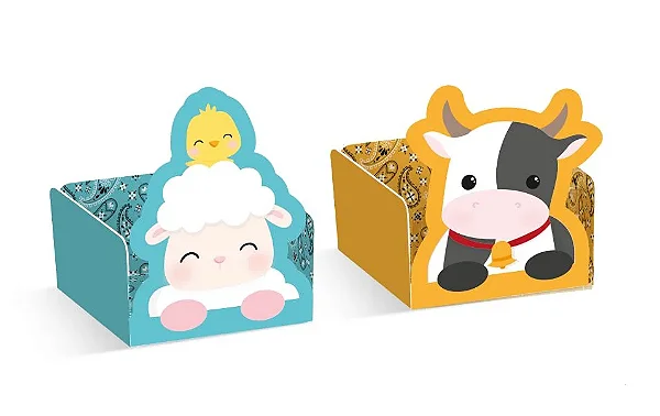 Forminha para Doces de Vaquinha e Ovelhinha Festa Fazendinha - 24 unidades - Cromus - Rizzo Embalagens