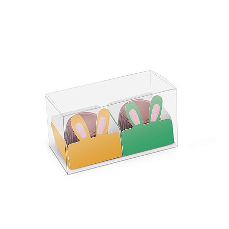 Caixa Clean 2 Doces com Forminha de Orelinha Páscoa Cores - 10 unidades - Cromus - Rizzo