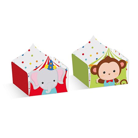 Forminha para Doces Composê Macaco e Elefante Festa Circo 2 - 24 unidades - Cromus - Rizzo Festas