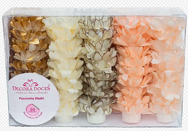 Forminha para Doces Finos - Madri Tons Marfim - 50 unidades - Decora Doces - Rizzo Festas