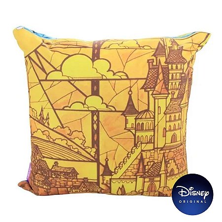 Almofada Bela & A Fera Disney Princesas 40cm - Disney Original - 1 Un - Rizzo
