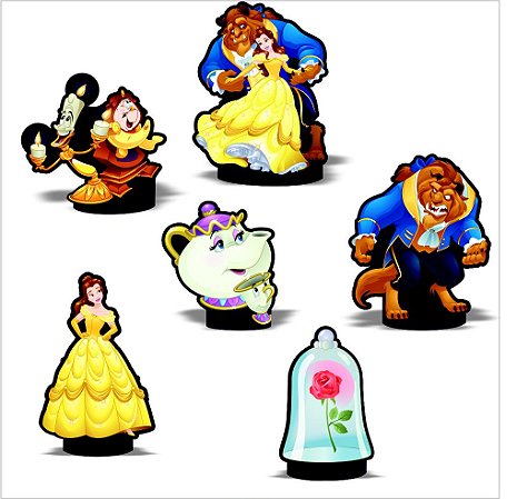 Kit Enfeite Impresso em EVA - Disney Princesa - A Bela e a Fera -01 unidade - Piffer-  Rizzo