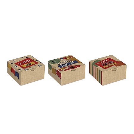Caixa P/Lembrancinhas Junina Kraft P - 10 Unidades - Cromus - Rizzo