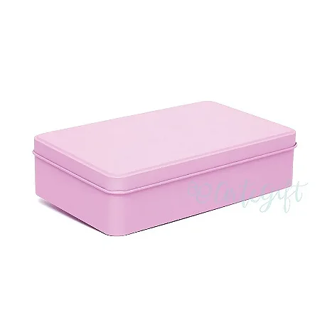 Lata Retangular para Lembrancinha Rosa - 11,5 x 19cm - Artegift - Rizzo