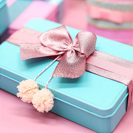Lata Retangular para Lembrancinha Tiffany - 11,5 x 19cm - Artegift - Rizzo