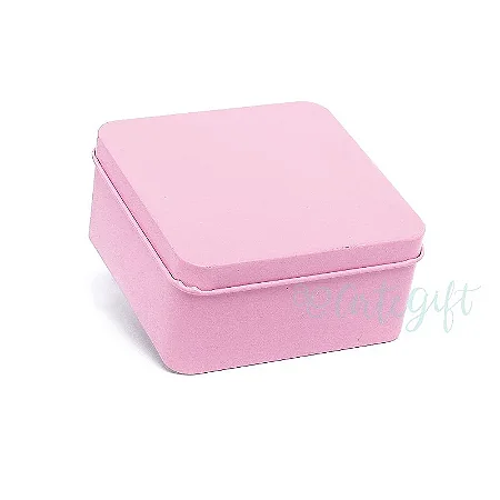 Lata Quadrada para Lembrancinha Rosa M - 9,5 x 4,5cm - 6un - Artegift - Rizzo